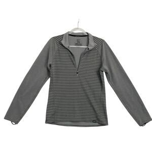 Patagonia Mens Zip Mock Neck Gray Striped Long Sleeve Sweatshirt Size Small